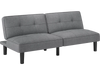 Convertible gray futon sofa bed with 6-position adjustable backrest, ideal for relaxing or providing extra sleeping.