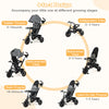 Toddler tricycle in gray with reversible seat, 5-point safety harness, adjustable canopy, and storage basket for.