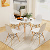 Round modern dining table with solid beech wood legs, 31.5-inch tabletop, perfect for small spaces and versatile use.