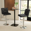 PU Leather Upholstered Bar Stools Set of 2 with Back and Adjustable Height-Black - Gallery View 1 of 9