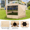 Pop-up screen house tent with 11.5 x 11.5 ft size, waterproof 210D polyester, ideal for outdoor gatherings.