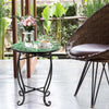 Outdoor Indoor Steel Accent Plant Stand Cobalt Table-Green - Gallery View 1 of 11