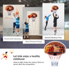 Wall mounted basketball hoop with a 29" x 20" backboard, perfect for indoor or outdoor play for kids and adults.