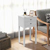 Side Table End Accent Table with 2 Drawers-White - Gallery View 1 of 10