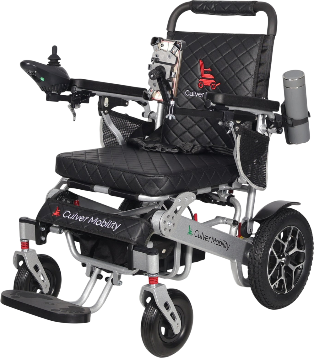 Heavy Duty Folding Electric Wheelchair WOLF (Black) 330 lbs Capacity