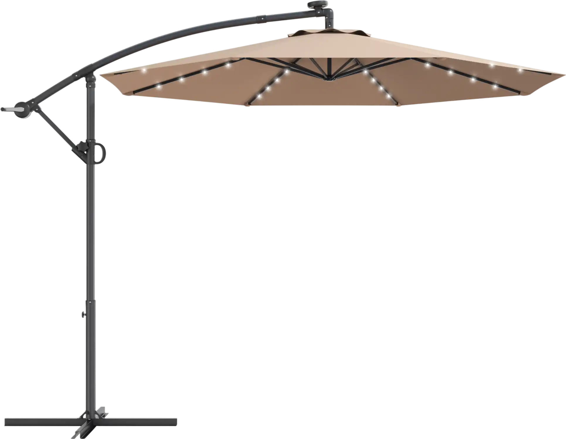 Costway 10' 360° Rotating Solar LED Patio Offset Umbrella 43685109 New – FactoryPure