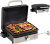 Portable 1-burner gas griddle with non-stick ceramic plate, ideal for outdoor cooking and easy cleanup.