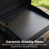 Ceramic griddle plate for the 1-burner portable gas griddle, ensuring even heating and easier cleanup while cooking outdoors.
