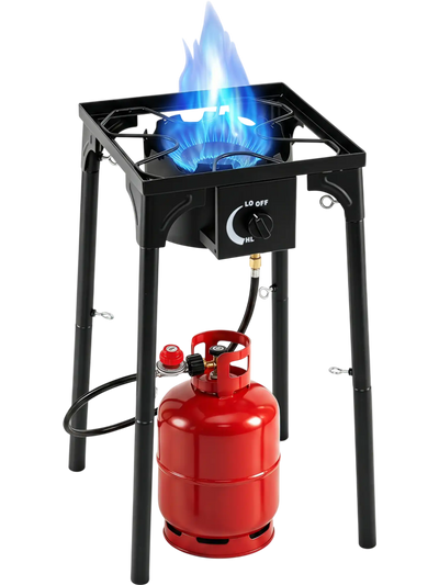 Costway 1 Burner Propane Stove 80000 BTU Camping BBQ Adjustable Regulator Hose 71787267 New