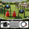 1 Burner propane stove with adjustable regulator and hose, featuring 80000 BTU for outdoor cooking, camping, and BBQ.