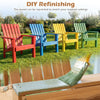 Acacia wood outdoor patio chair with slatted backrest, shown in vibrant colors, ideal for DIY refinishing.