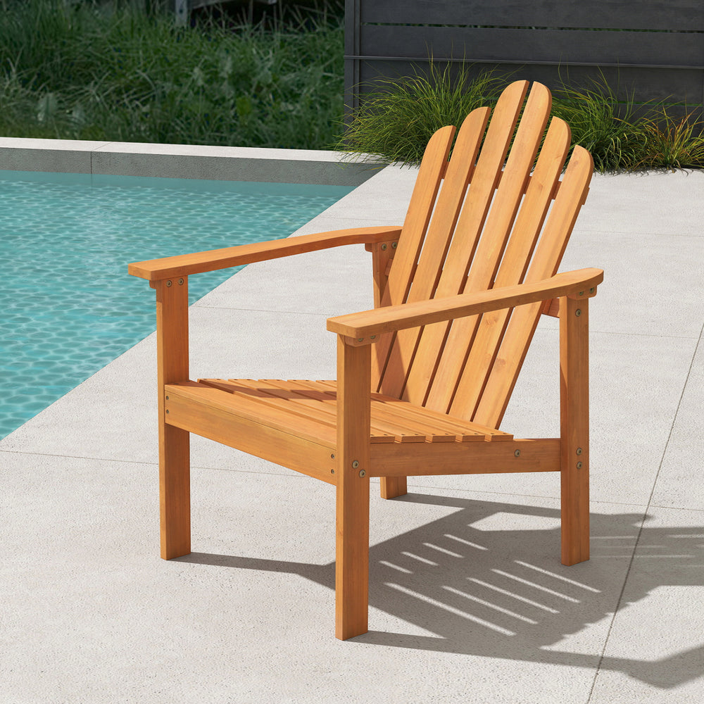 1-Pack Stackable Adirondack Chairs with Solid Acacia Wood for Patio - Gallery View 1 of 11