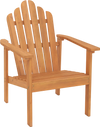 Stackable Adirondack chair made of solid acacia wood, perfect for patio relaxation and outdoor seating.