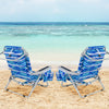 1 Piece Foldable Backpack Beach Chair with Cup Holder and Storage Pockets for Outdoor-Navy - Gallery View 1 of 10