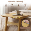 C-shaped wood side table with spacious veneer top, rounded corners, perfect for laptops, books, and snacks.