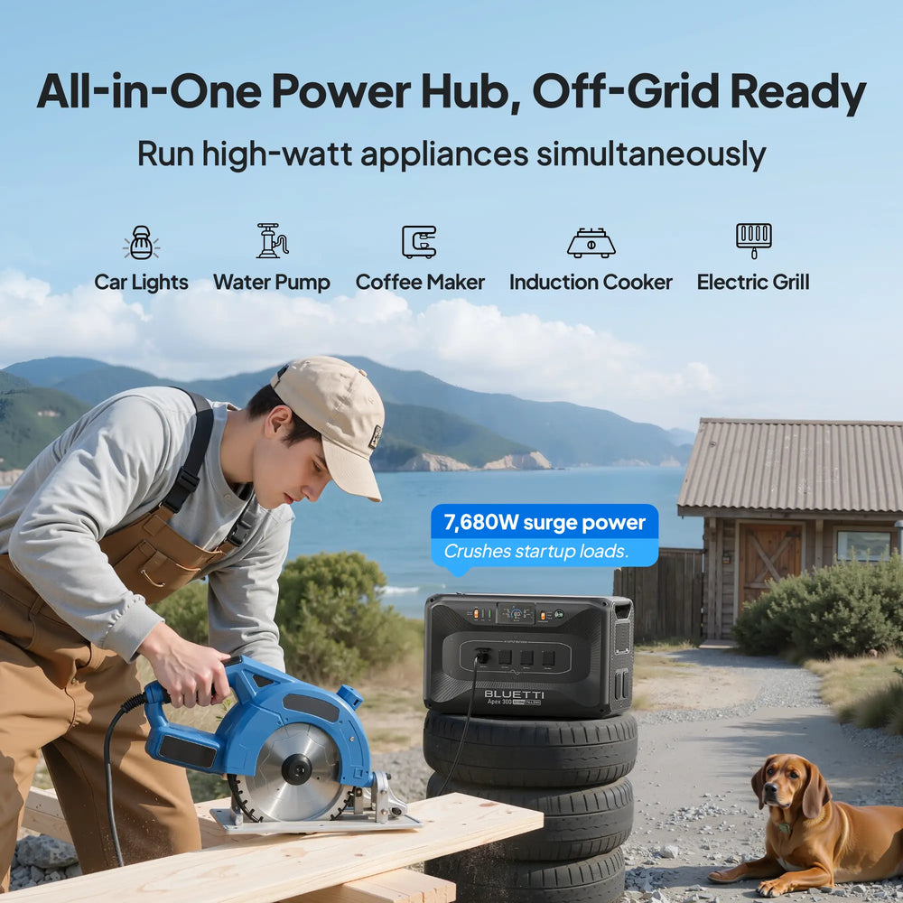 Bluetti Apex 300 2764Wh/3840W Portable Power Station Dual Voltage 120/240V New