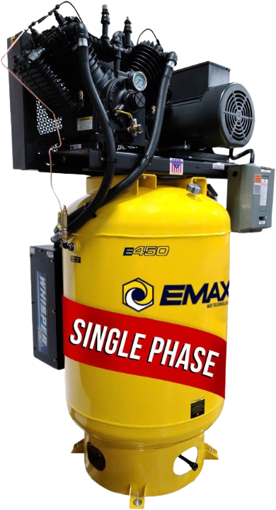 EMAX ESP10V120V1 120 Gal. 10 HP 1-Phase 2 Stage Pressure Lubricated Silent Air System New