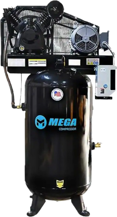 Mega Compressor MP-7580VM Air Compressor with Mag Starter 80 Gallon 7.5 HP 175 PSI 208/230V 1 Phase Electric Start New