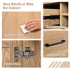 Detail of the 2-door buffet sideboard showing easy-to-clean surface, soft close hinges, and convenient handles.