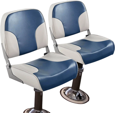 Costway 2-Piece Low Back Boat Seat Set Blue 87623594 New