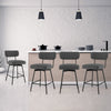 25 Inch 2-Piece Modern Upholstered Bar Stools with Back and Footrests-Gray - Gallery View 1 of 10
