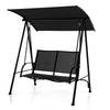 2-Seat Outdoor Canopy Swing with Comfortable Fabric Seat and Heavy-duty Metal Frame-Black - Gallery View 1 of 10