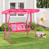 2-Seater Kids Patio Swing with Metal Stand and Adjustable Canopy-Pink - Gallery View 1 of 9