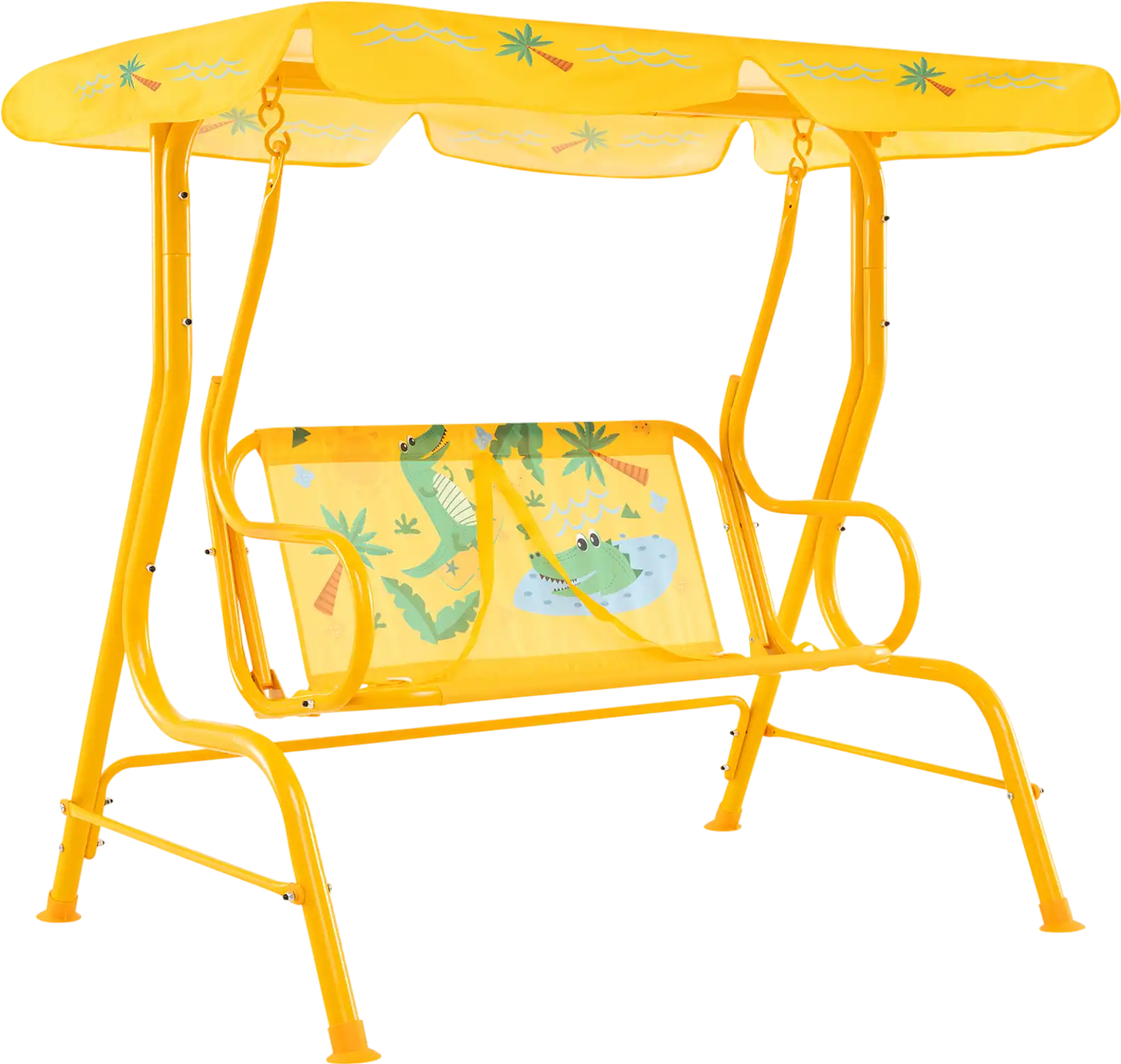 Costway 2-Seater Kids Patio Swing w/ Metal Stand Adjustable Canopy 294537861 New