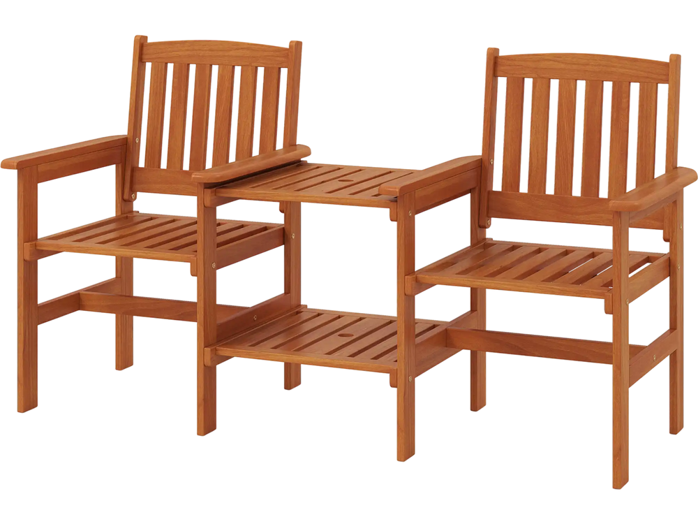 2-Seater Outdoor Patio Furniture Set with 1.57 Inch Umbrella Hole