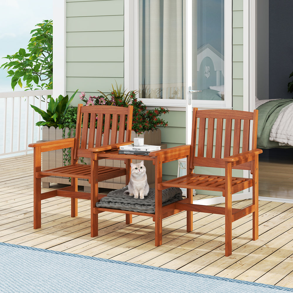 2-Seater Outdoor Patio Furniture Set with 1.57 Inch Umbrella Hole丨Costway