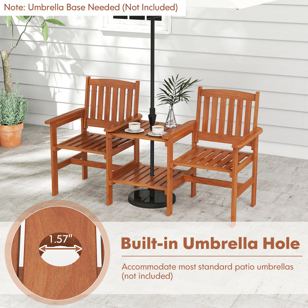2 seater patio set with umbrella OVIOS 15FT Double-Sided Market Base Navy Blue / 15FT its both sturdy and durable Umbrella Included - Seats 2