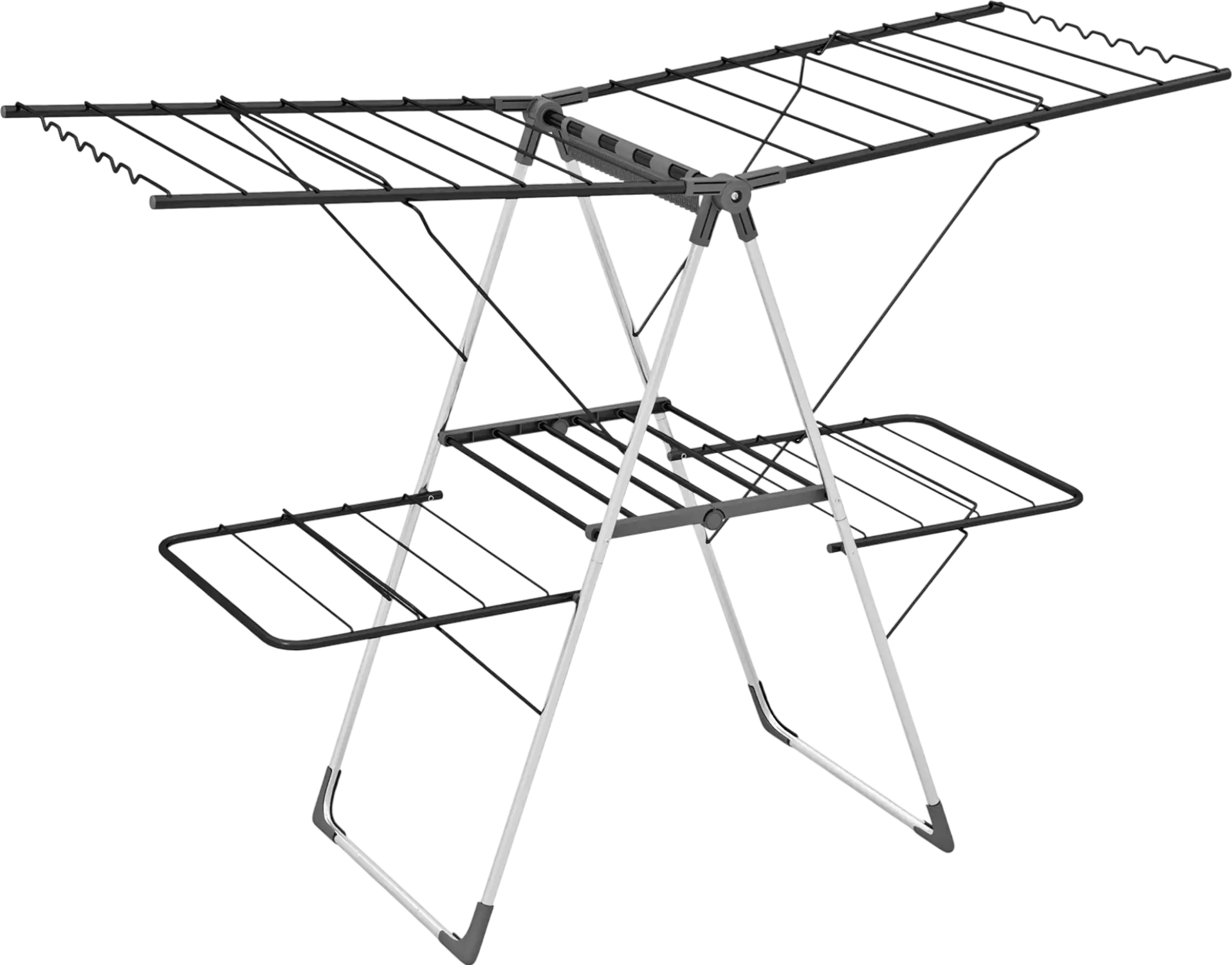 Costway 2-Tier Clothes Drying Rack Height Adjustable Gullwings 78936512 New