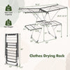 2-Tier clothes drying rack with adjustable gullwings, 33 drying rails, and sturdy powder-coated metal frame for.