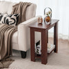 2-Tier Modern Compact End Table with Storage Shelf-Brown - Gallery View 1 of 10