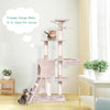 56-inch cat play tree with scratching posts, cozy hideaway, and two platforms, perfect for corner placement.