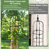 Garden obelisk trellis in black with PE-coated metal tubes, ideal for supporting climbing plants and promoting healthy.