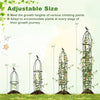 Adjustable garden obelisk trellis in black, featuring 4 height options for climbing plants, sturdy PE-coated metal.