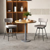 25 Inch 2-Piece Modern Upholstered Bar Stools with Back and Footrests-Beige - Gallery View 1 of 9