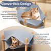 2-tier wooden cat house with gray felt hammock and semi-enclosed condo, perfect for cat comfort and stylish decor.