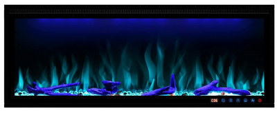 Benrocks BI42Z 42 in. 750/1500W Recessed and Wall Mounted Fireplace with Remote and App Control Black New