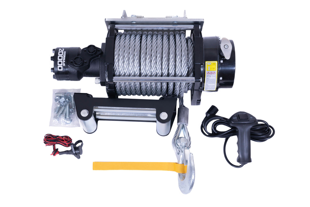 DK2 20000NH 20,000 lbs. Hydraulic Winch with Steel Cable New