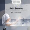 200 CFM bathroom exhaust fan with metal housing, showcasing quiet operation for a peaceful bathroom environment.