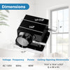 200 CFM bathroom exhaust fan with metal housing, 6-inch duct, and dimensions for efficient ventilation in 200 sq. ft.