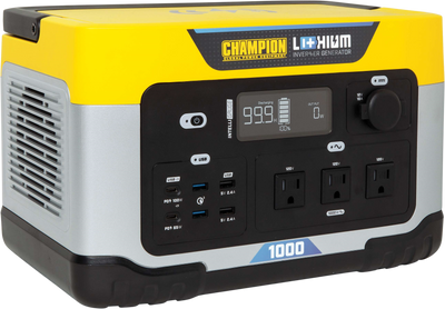 Champion 201260 1000W/2000W Solar Generator 998Wh Lithium-Ion Power Station New