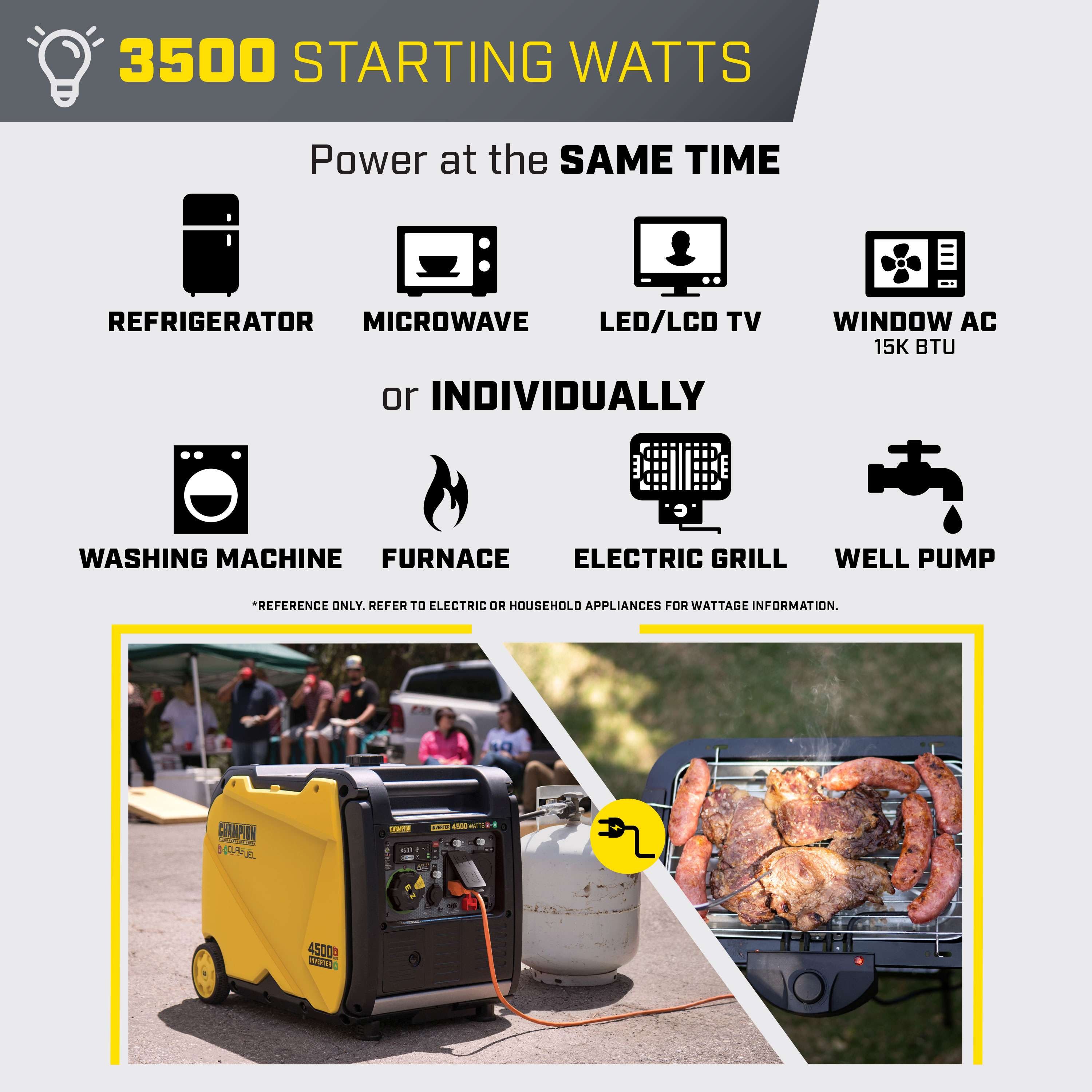 Champion 2001319 3500W/4500W Generator Dual Fuel
