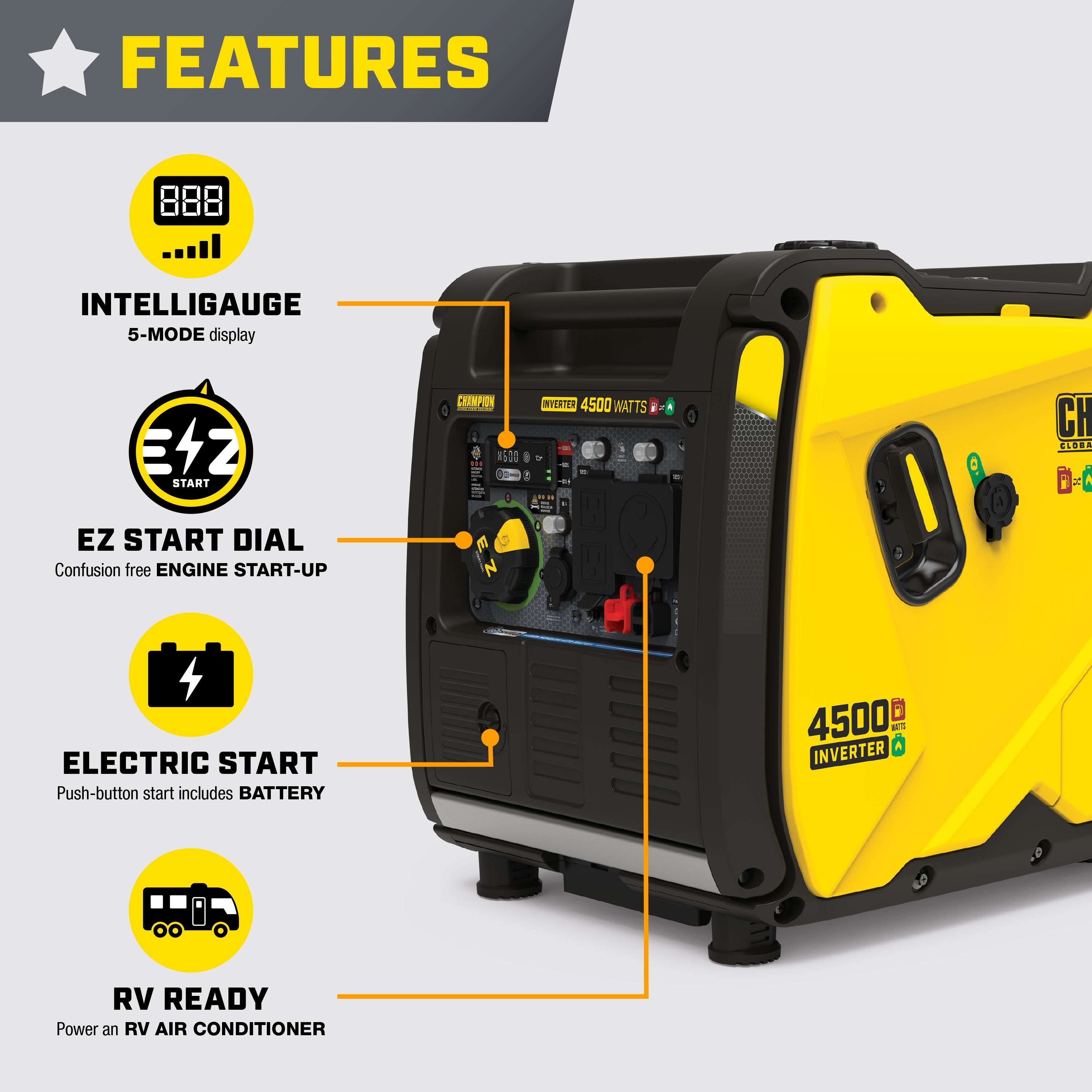 Champion 2001319 3500W/4500W Generator Dual Fuel
