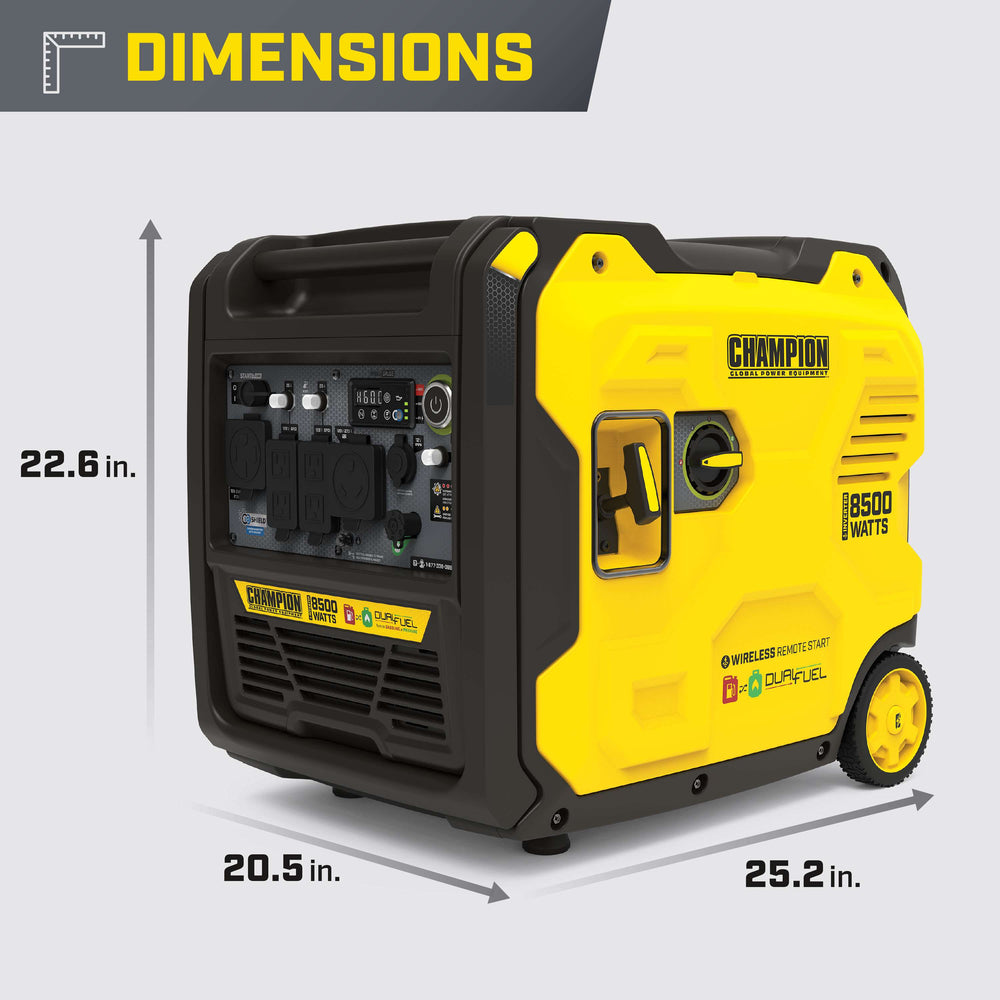 Champion 201536 6500W/8500W Generator Dual Fuel Gas Propane Inverter Low THD 50A CO Shield Remote Start New