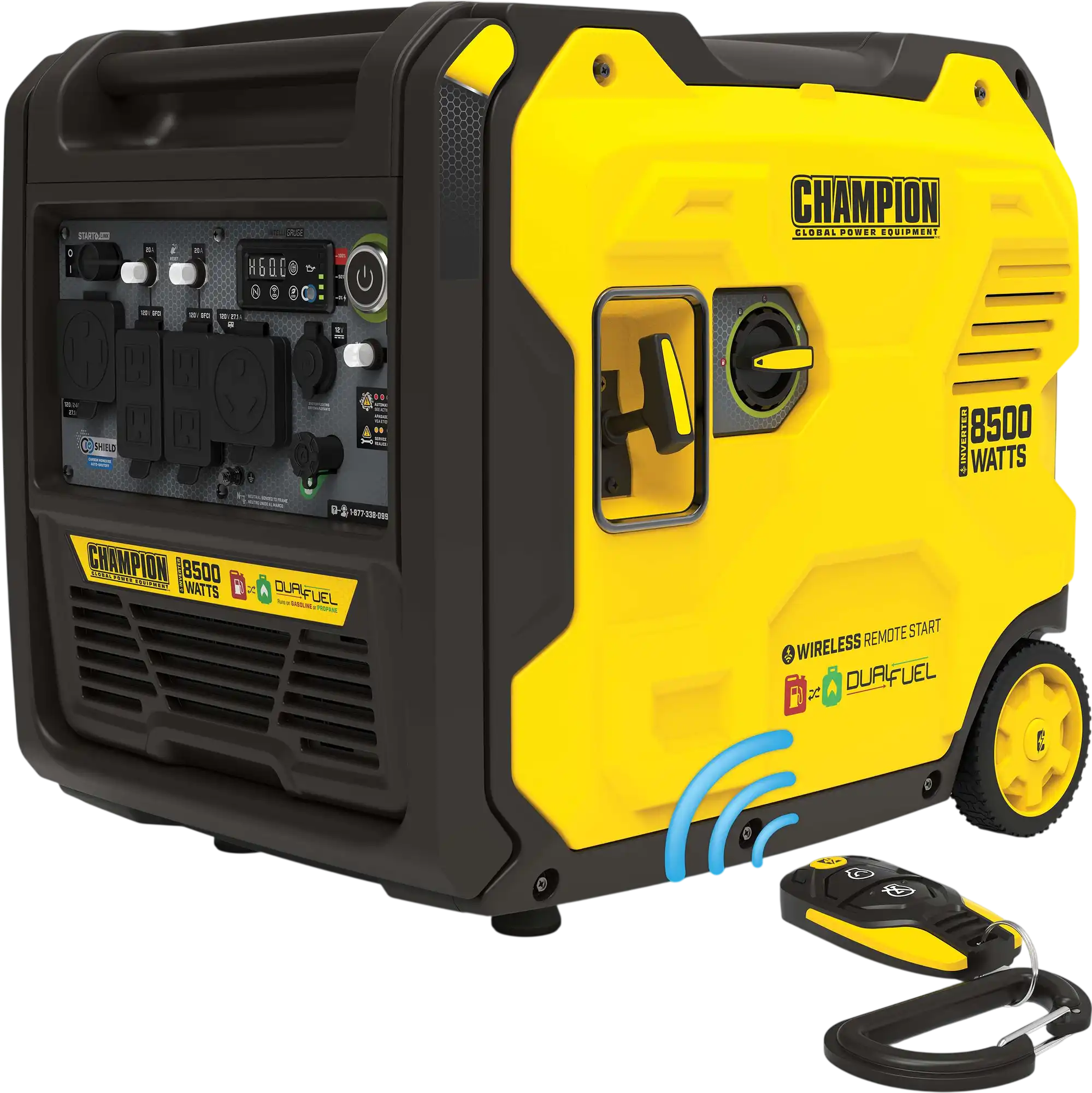 Champion 201536 6500W/8500W Generator Dual Fuel Gas Propane Inverter Low THD 50A CO Shield Remote Start New
