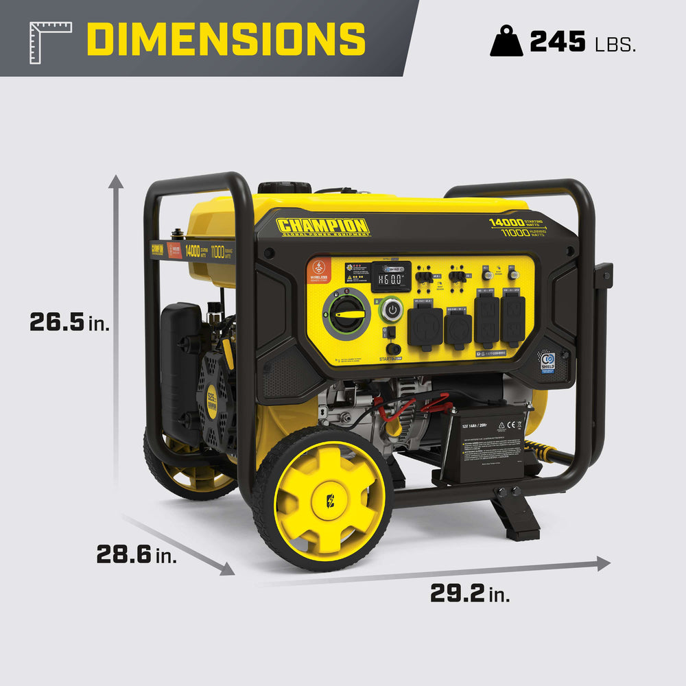 Champion 201544 11000W/14000W Generator Dual Fuel Gas Propane 50A CO Shield Remote Start New