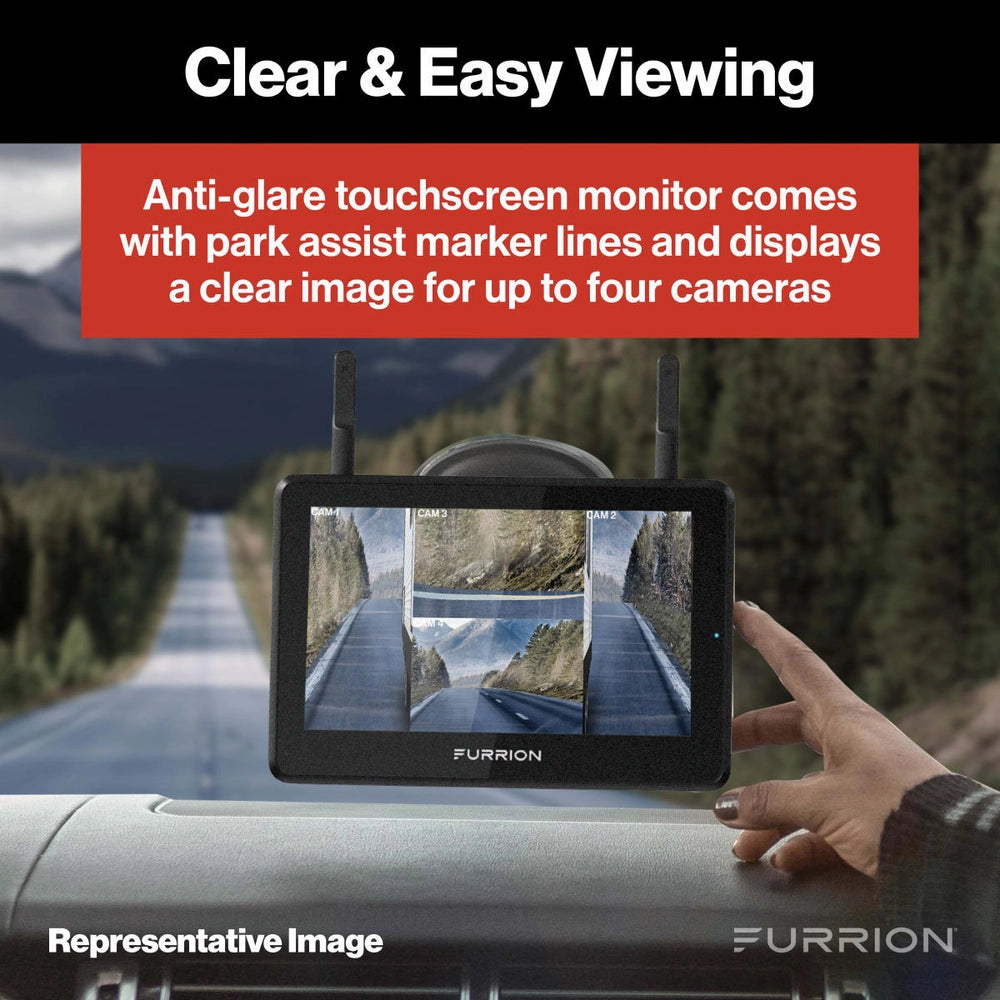 Furrion Vision S+ RV Observation System 7" Monitor Side Cameras with Sharkfin Camera New